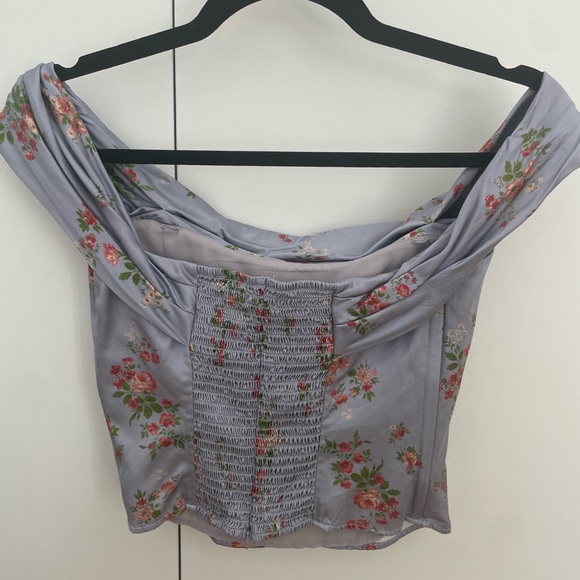 Reformation Lux Silk Top in Blue - Size 2 - Picture 5 of 6